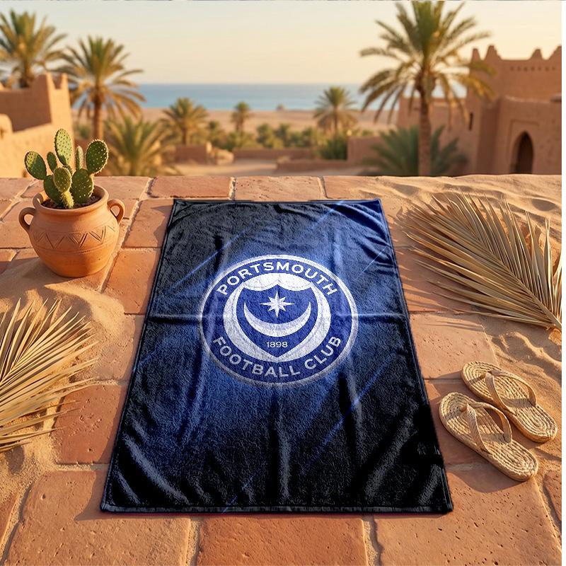 Portsmouth FC Print Microfiber Beach Towel Quick Dry Absorbent Large Towel For Beach Swimming Travel