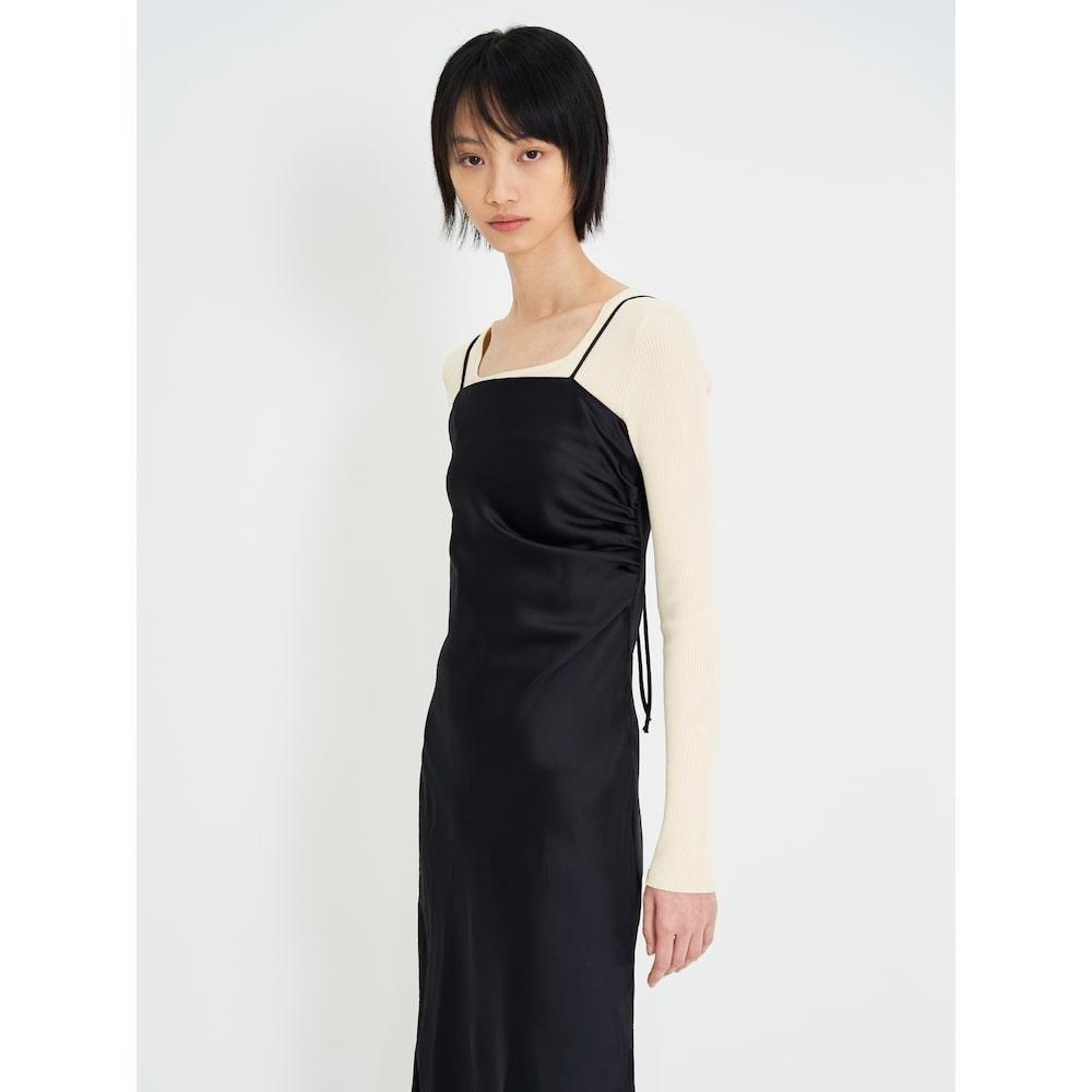 8SECONDS Satin Sleeveless Long Dress Black