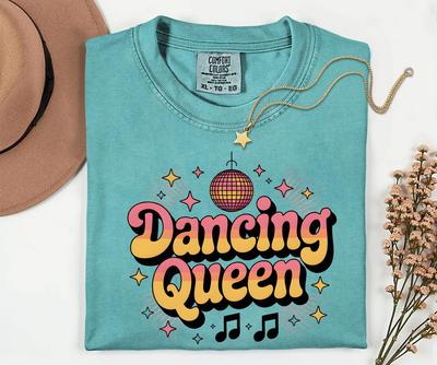 Dancing Queen Retro 70s Disco Comfort Colors® Shirt, Tribute Vintage Disco 70's T-Shirt Party, Groovy Party Tee, Mirror Ball Dance Floor Top