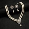 Baroque Style Bridal Jewelry Set Rhinestone Pearl Necklace Water Drop Necklace Earring Set  Girls