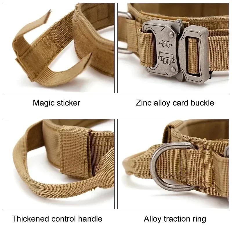 Tactical Smoky Green Dog Collar -Heavy-Duty Nylon with Quick-Release Buckle & Soft Padded Lining for Walking Training Dog Collar