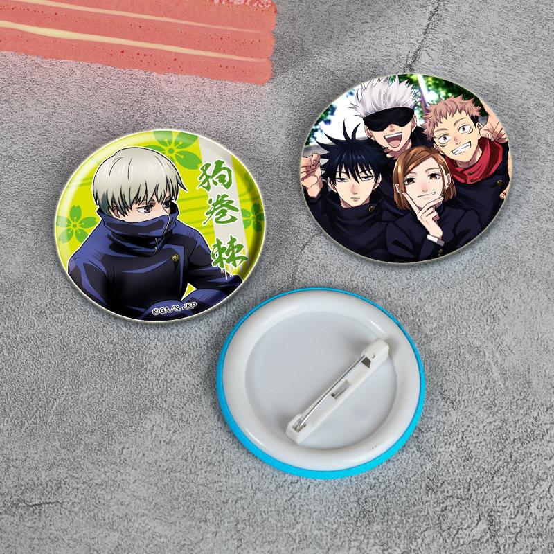 32/44/58mm Anime Jujutsu Kaisen Insigna Figura Gojo Satoru Yuji Itadori Desene animat rotund Ace lucrate manual DIY Rucsac Guler Brosa Accesorii