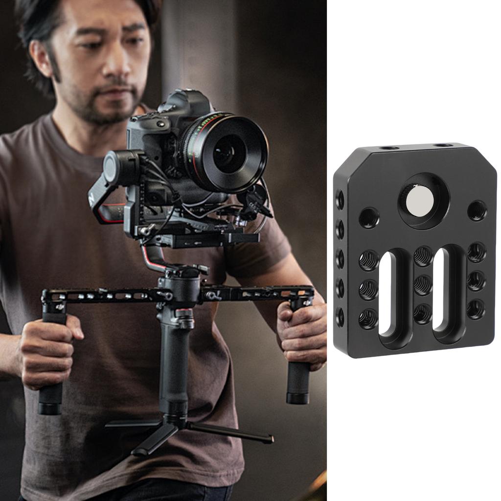 Lightweight Aluminum Alloy Cheese Plate Mount Board for On-Camera Monitors Cage with Expandable 1/4-20 Threaded Holes