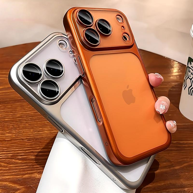 Luxury Matte Electroplate Phone Case For 12 13 14 15 16 17 Pro Max Plus Air PC Hard Transparent Bumper Cases Cover