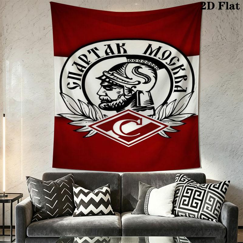 Spartak Moscow Fire Wall Hanging Printed Fabric Blanket Decorative Tapestries for Bedroom Living Room Home Decor
