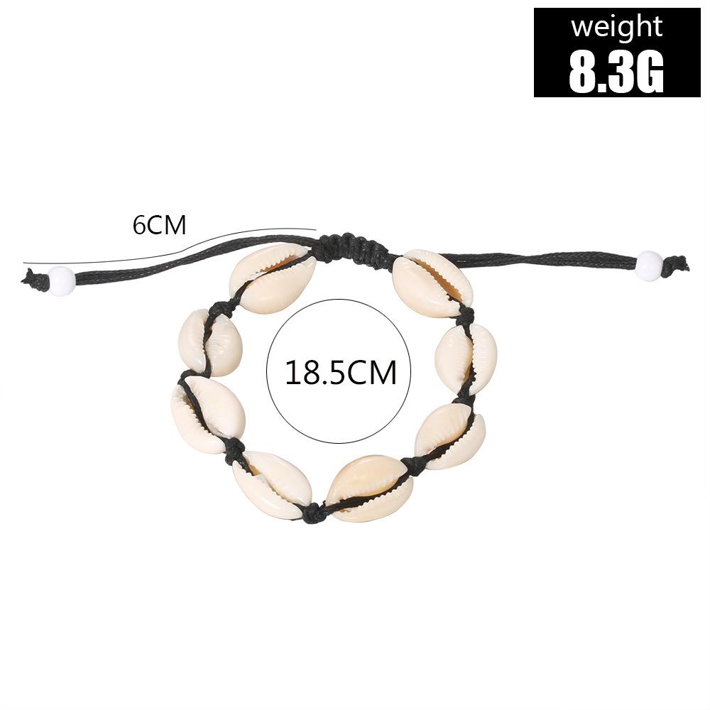 Creative Hand-Woven Shell 8 Anklet Fashion Simple Ethnic Style Beach Collarbone Chain Popular Jewelry