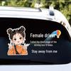 Waterproof Reflective Car Sticker: Female Driver's 8 Failed Attempts at Stage 3 Driving Test – Humorous Warning & Sun Protection