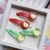 2025 4pcs Cute Apple BB Clip Ins Simulated Fruit Hairpin Broken Hair Side Girl Hairpin Sweet Hair Accessories Clip Headwear