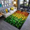 "Stained Glass Pattern Carpet with Vibrant Green and Orange Design" Suitable for Use As an Anti-slip for Living Room Bedroom Sofas