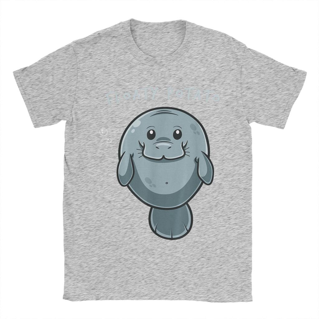 Floaty Potato Funny Kawaii Unisexatee Sea Animal Fish T Shirts for Unisex 100 Cotton TShirt Round Neck Tees Short Sleeve Tops Gift