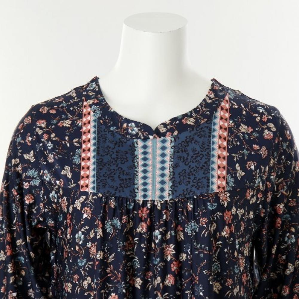 Venus Flower Border Print Dress Vevs117l