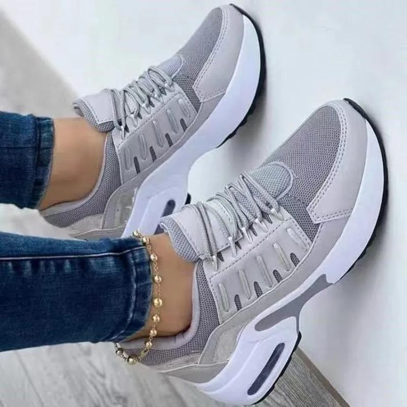 Women'S Shoes Spring And Autumn New Mesh Breathable Casual Shoes Outdoor Lightweight Non-Slip Wedge Heel Thick-Soled Sneakers