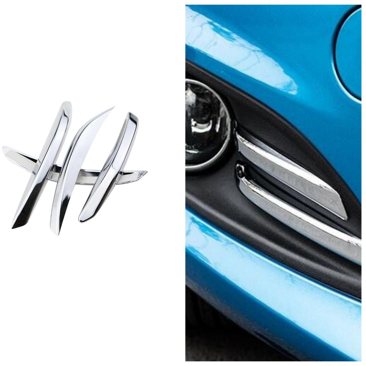 

4pcs Front Fog Lamp Decoration Trim Fog Light Cover Fog Lights Sticker for Ford Fiesta MK7 2013-2016 ABS Chrome Accessories Style1