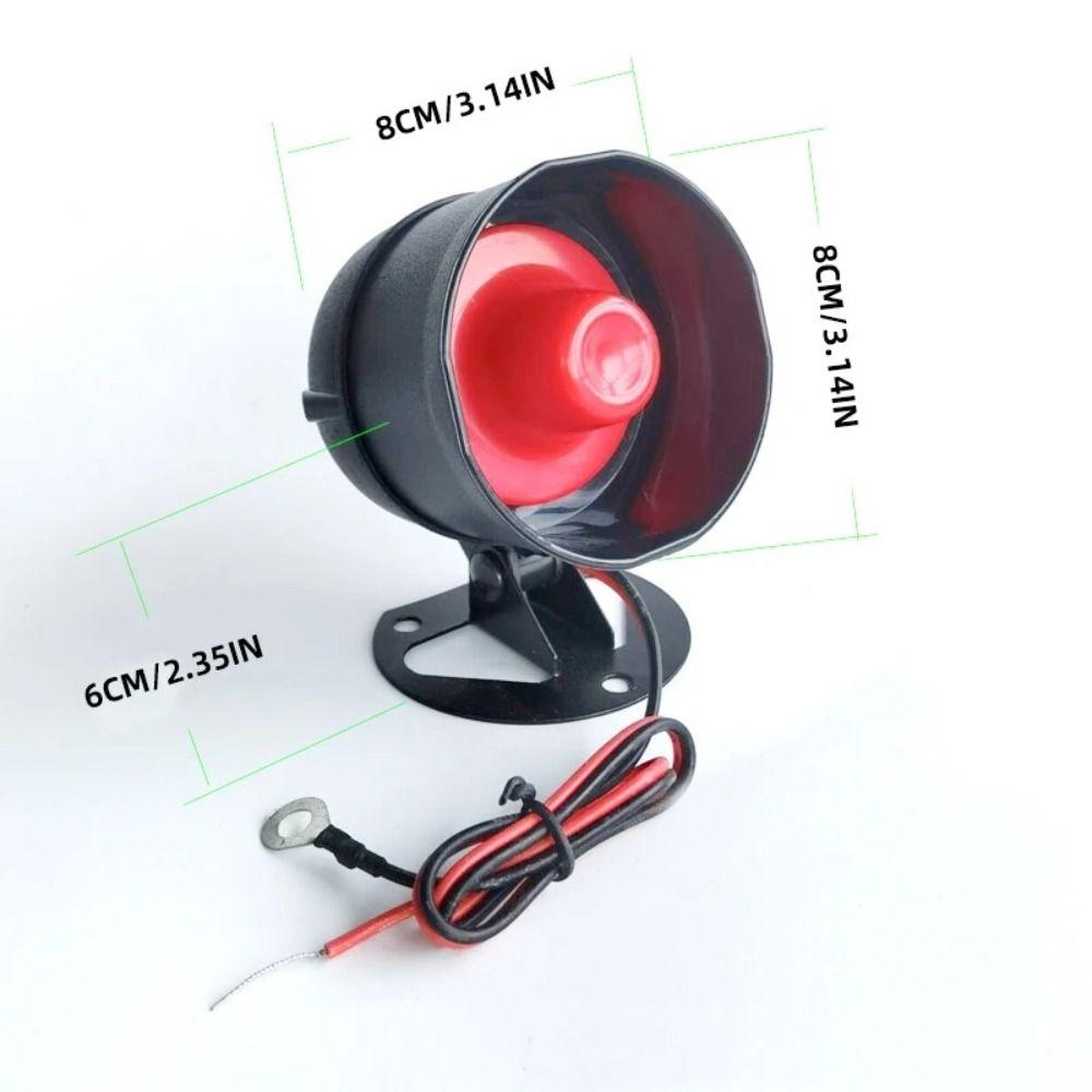 12V Car Alarm Horn Black Trumpet Alarm Siren Loud Car Alarm Siren Scooter