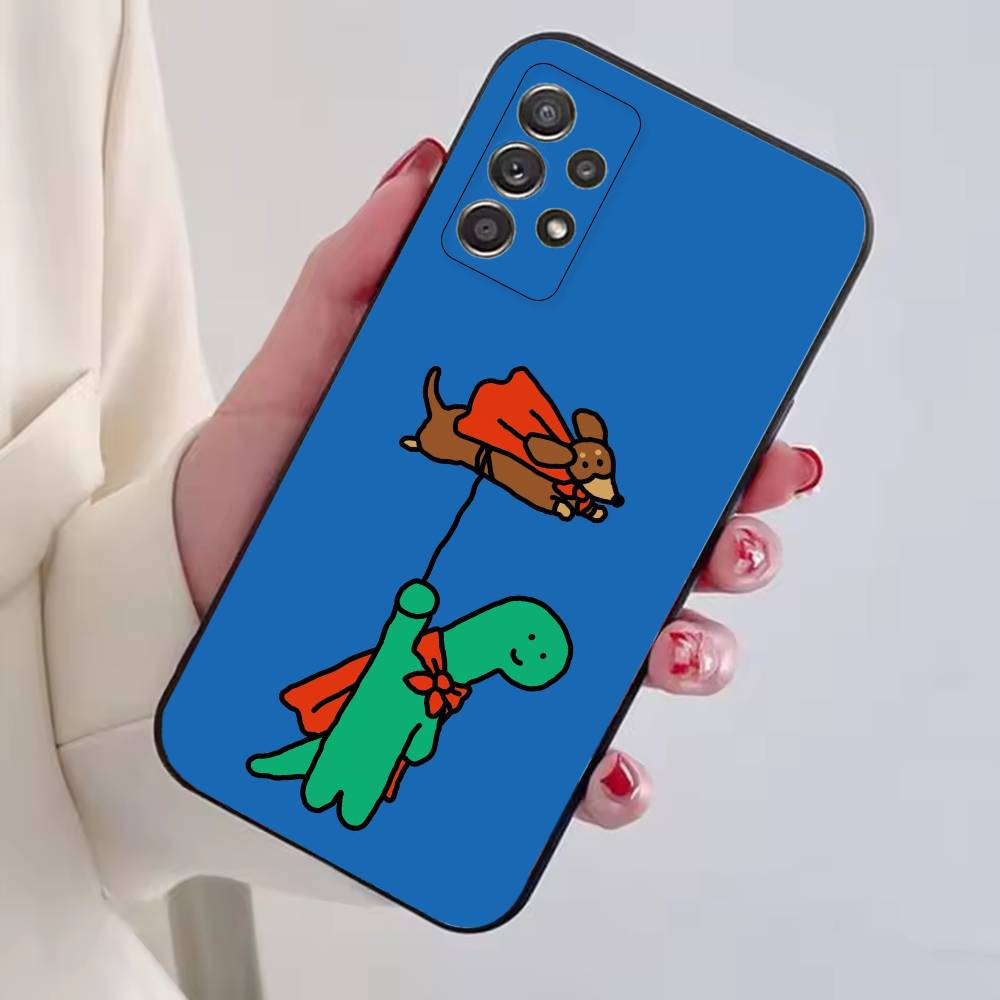 Cute J-Jogumans Dinosaur Phone Case Black Silicone Soft For Samsung S25,S24,S21,S22,S23,S30,Ultra,S20,Plus,Fe,Lite