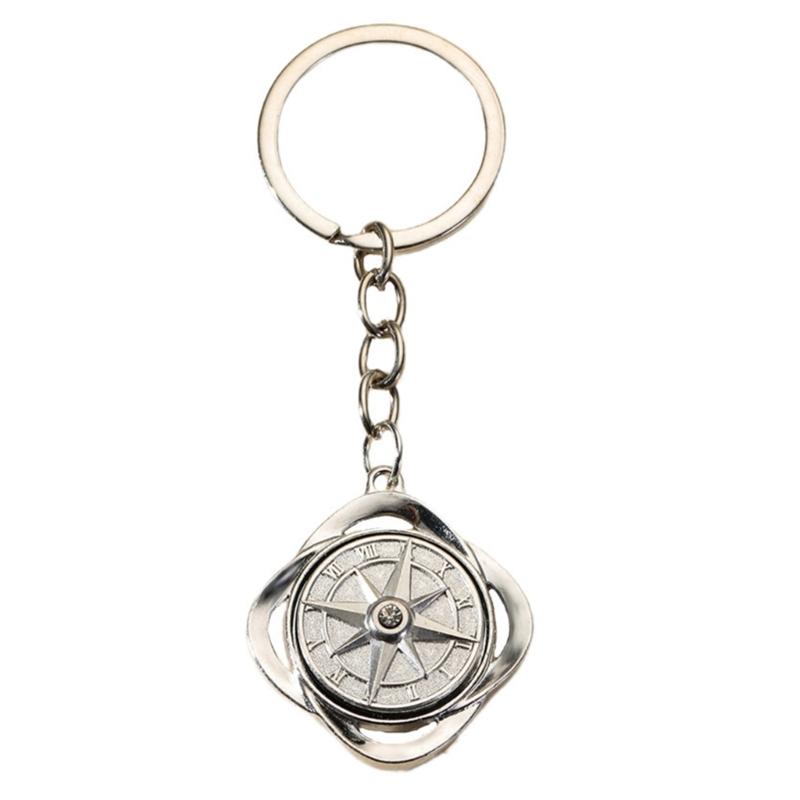 

1 Pair Map Puzzle Keychain Magnetic Keyring with Rings Vintage Couple Ornament