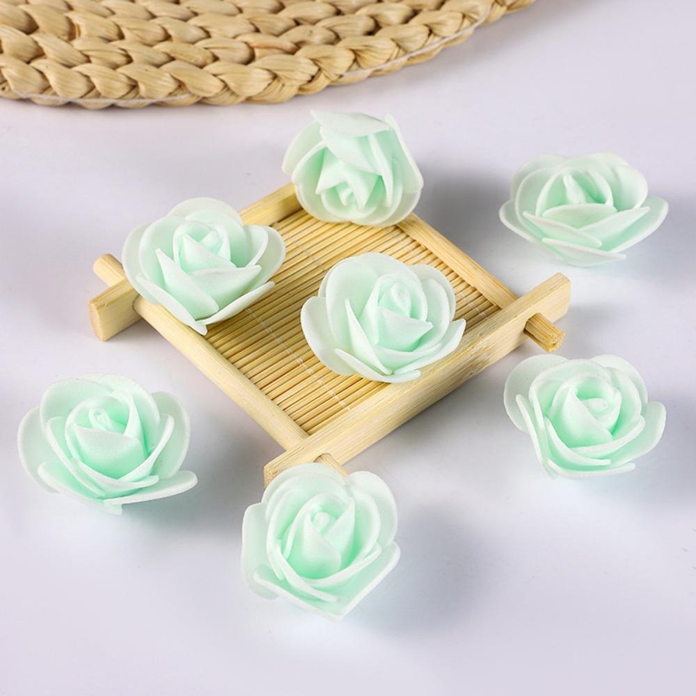 100/200Pcs Artificial Rose Flowers Heads 4cm Foam Fake Flowers For Home Room Decor Outdoor Garden Party Bride Wedding Decoration