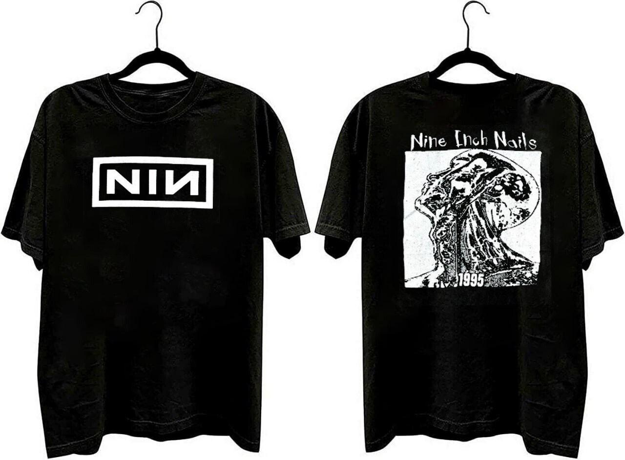 2 sided Nine Inch Nails rock band unisex black short sleeve S-5XL QT7487 XXL