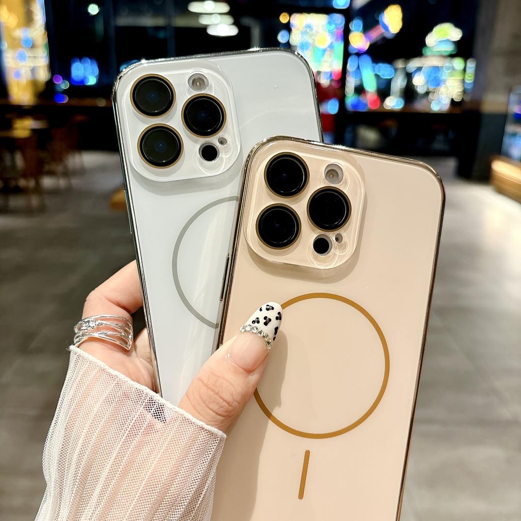 Electroplating Nano Phone Case for IPhone 16 Promax Magnetic Protective Cover for Apple 15 Plua Case 14 Tides