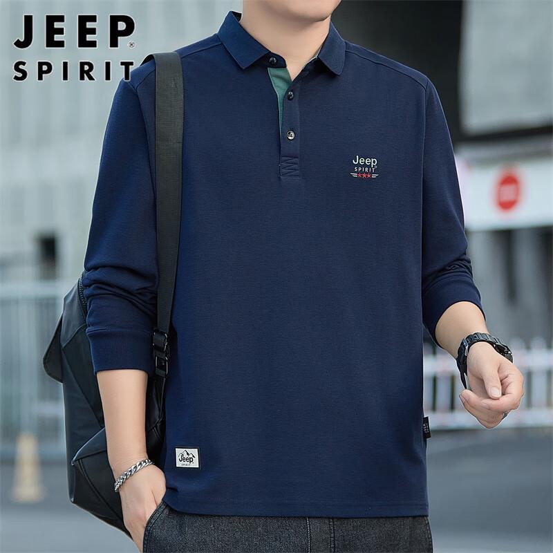 JEEP SPIRIT Men s Long Sleeve Polo T-Shirt L