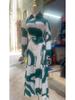 2025 European & American Spring/Autumn Fashion Print Long Shirt Dress with Tie-Up and Pockets