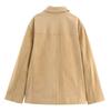 Women's Fashionable Suede Solid Color Loose Fit Suede Leather Long-Sleeved Jacket