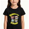 Children's Cotton T-shirts SuperKitties Cartoon Print Kids Short Sleeve Cute Boys Girls 2-12Y Tees Casual Crew Neck Tops Summer