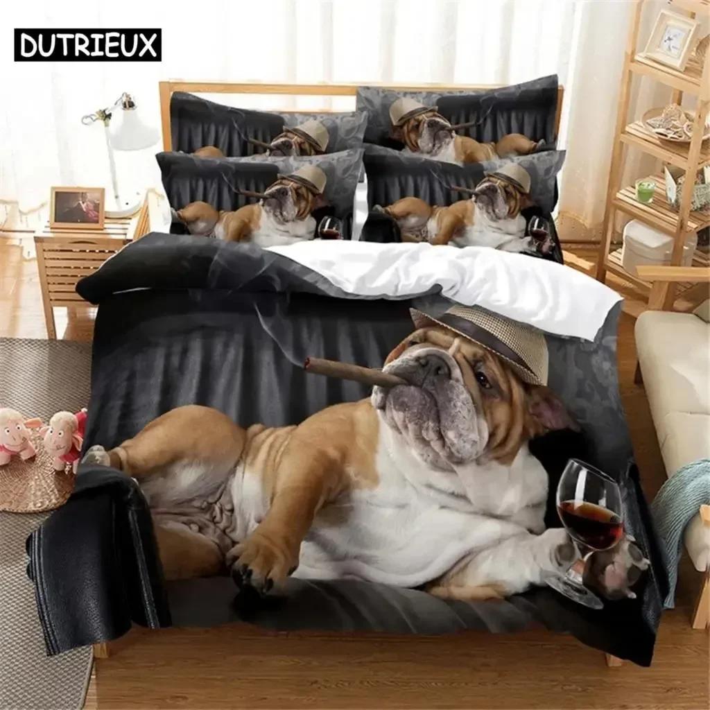 3D Dog Bedding Set For Bedroom Soft Modern Bedspreads Comefortable Kids Duvet Cover Quilt Cover And Pillowcase