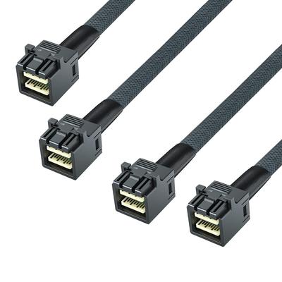 10Gtek Internal Mini SAS HD Cable with Pack of 2 SFF-8643 Sideband, 0.5 Meter, Foldable, Flexible,