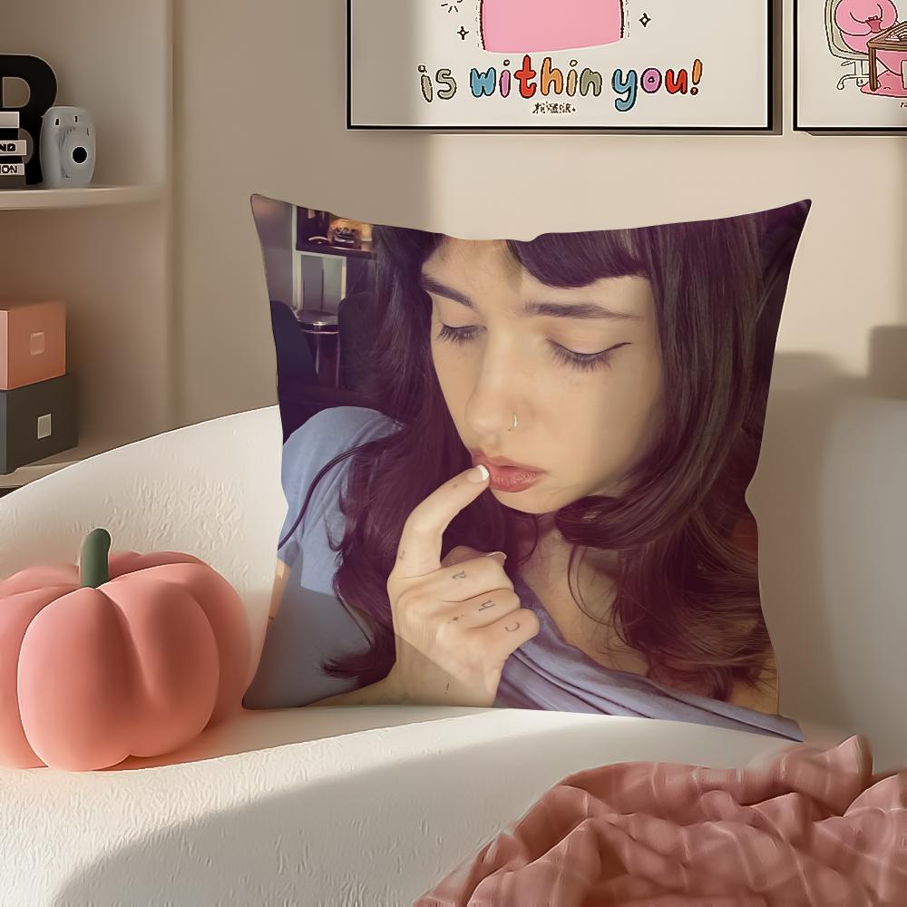 Mellow Indie American Singer CClairo Cushion Cover Pillowcase Short Plush Invisible zipper Room Sofa Cushion Cover