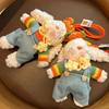 Cute Cartoon Plush Doll Pendant Fluffy Animal Dressing Rabbit Keychain Soft Plush Toy Stuffed Plush Rope Buckle Doll Accessories