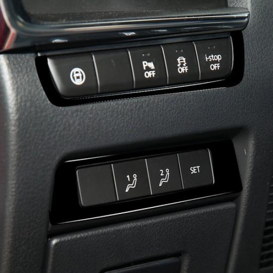 Black PVC Car Driver Left Seat Heat Switch Cover Sticker For Mazda 3 Axela 20-24