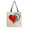 Sac Cabas Vintage en Lin pour Femme - Grande Capacité Sac à Bandoulière Imprimé Piano pour Usage Quotidien & Courses KTB