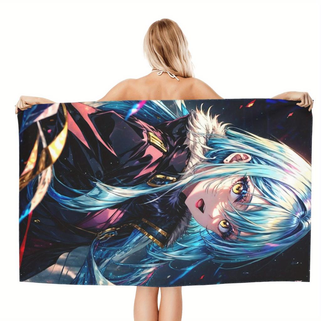 Galactic Anime Warrior Girl Bath Towel - Soft, Super Absorbent & Unique Design for Everyday Use & Perfect Gift for Anime Fans