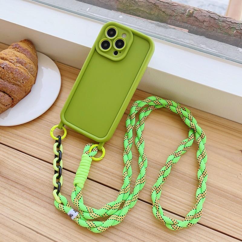 

Lanyard Case For iPhone 17 Pro Max 14 12 11 13 16 Plus 15 Max Air Crossbody Neck Cord Strap Soft Lens Protection Matte Cover for iPhone 11