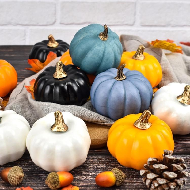 12Pcs Mini Artificial Pumpkins Fall Table Decor Fill Vases Halloween Decorations