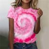 Colorful Tie Dye Pattern 3d Print T-shirts Women O-neck Short Sleeve T Shirt Y2k Harajuku Oversized Tees Tops Female Clothing