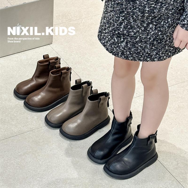 Little dark horse classmate autumn and winter children's short boots fashionable and simple girls boots girls princess boots