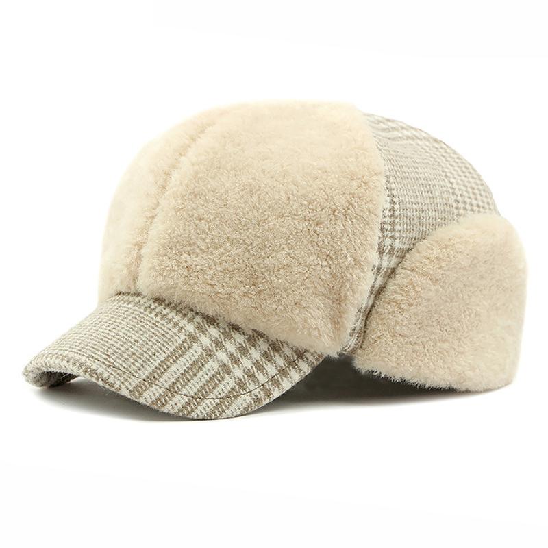 

Осенне-зимняя шапка женская толстая теплая кепка плюшевая бейсболка кепка художника хаки