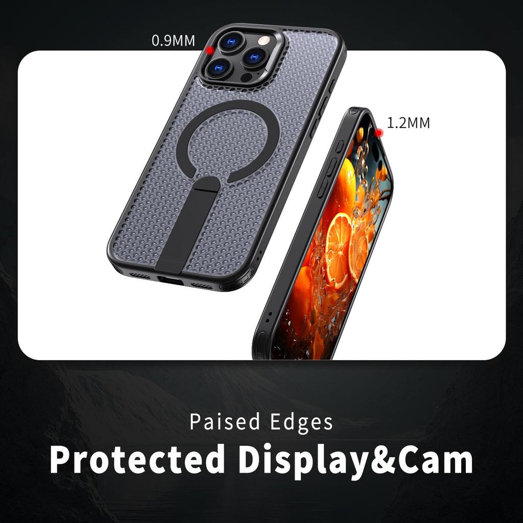 iPhone 17 Pro Max Cellular Heat Dissipation Protective Case with Magnetic Car Stand
