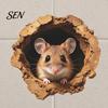 Childlike Room Wall Decorations 3D Realistic Mouse Hole Sticker, Cute Rat Burrow Decal, Nursery Stickers Self-Adhesive Removable Decor for Kitchen