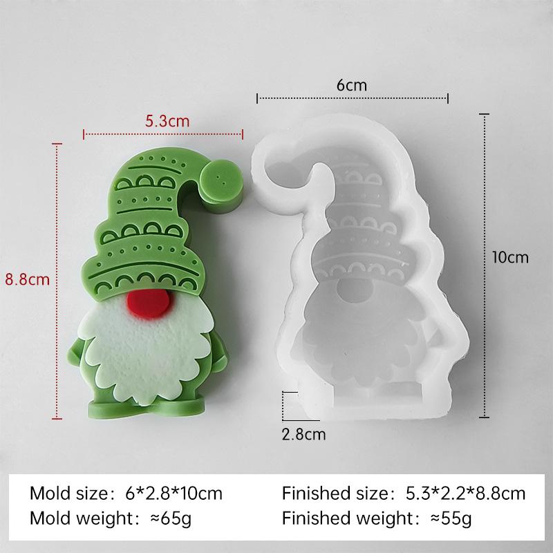 DIY Weihnachtsgnom Silikonform Handgemachte Aroma Kerze Gips Ornament Formen Weihnachts Elf Süßigkeiten Schokolade Backformen