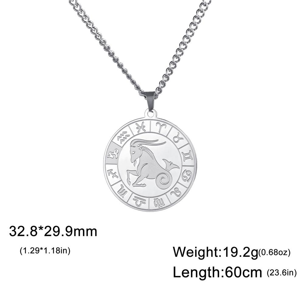 My Shape 12 Constellation Necklace Gothic Zodiac Pendant Chain Women Men Leo Aries Virgo Capricorn Birthday Jewelry Wholesale