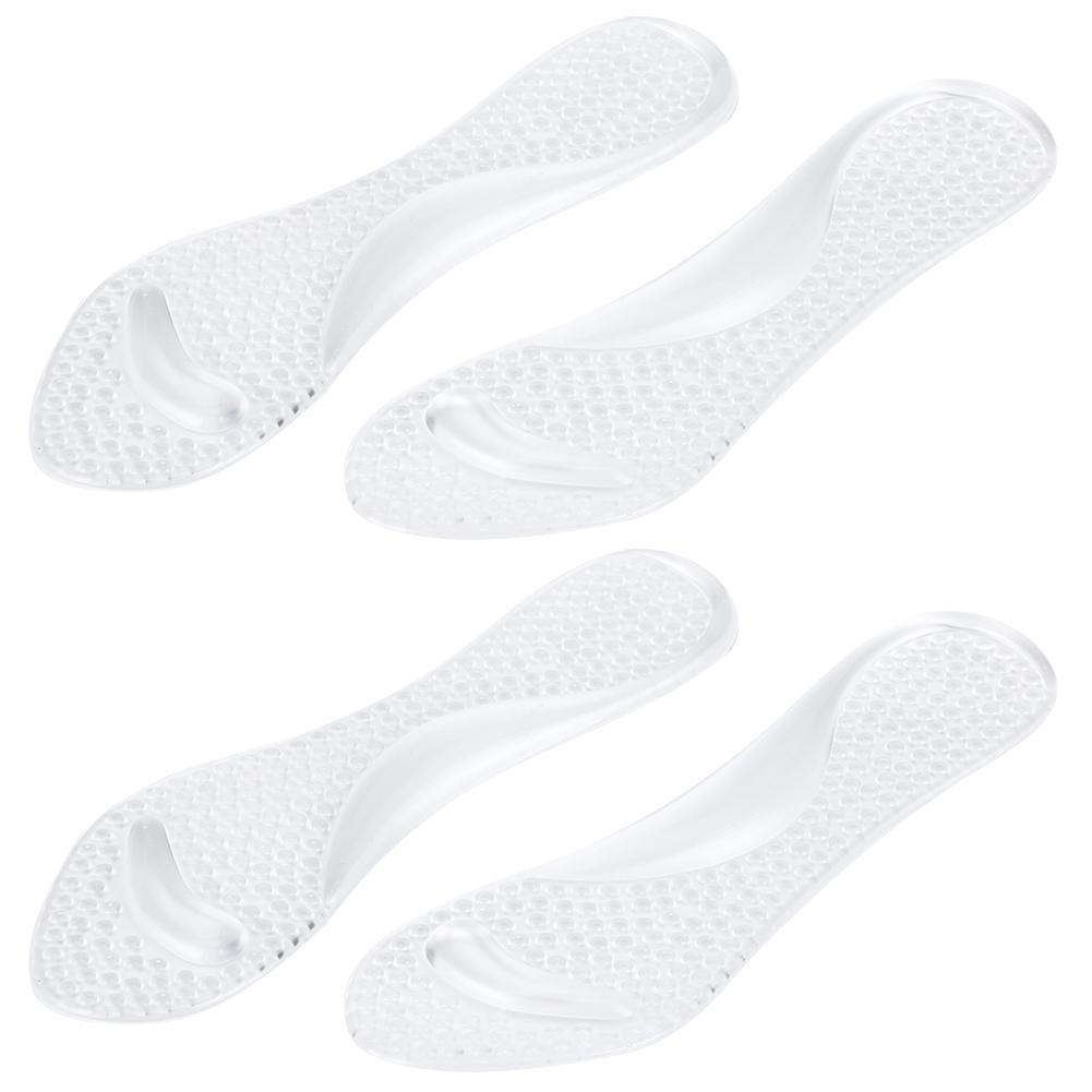 2 Pairs Shoe Pad Transparent Silicone 3 4 Shakeproof Massaging Foot Pad for Fatigue Relief