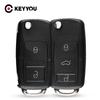KEYYOU 20pcs Car Remote Key Flip Folding Key Shell Fob 2/3 Buttons For Volkswagen VW Jetta Golf Passat Beetle Skoda Seat Polo B5