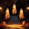 Holiday Yard Hanging Ornaments Scary Ghost Decor, Spooky Bat Print Decor for Porch Remote Control Tree, Glow-in-the-Dark Outdoor Halloween Decoration