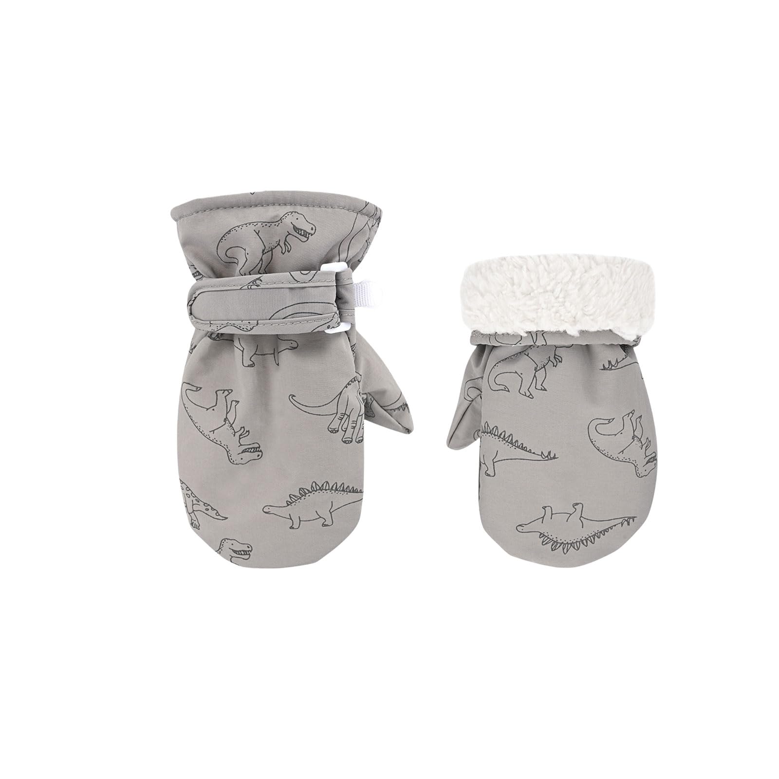 

Cute Dinosaur Baby Mittens for Waterproof and Perfect for Playing in the Mittens for Boys and Perfect for Keeping Warm and Perfect for Outdoor and серый