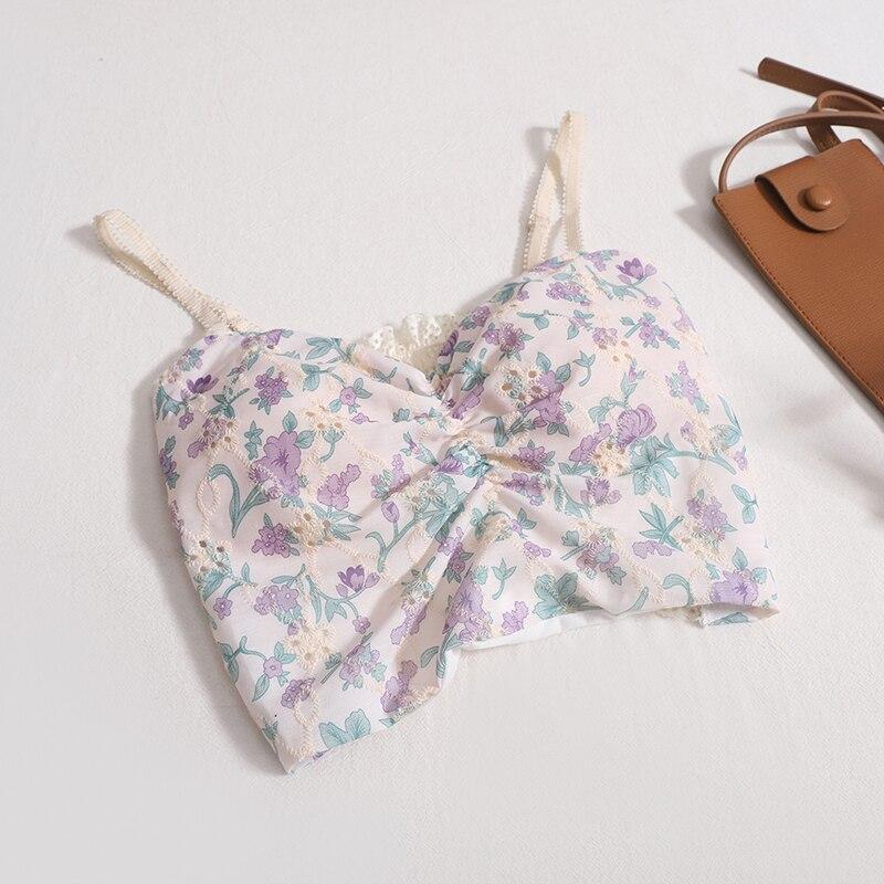 

Женская винтажная милая майка с подкладкой для бюстгальтера, вязаная майка с открытой спиной, летняя плиссированная для женщин one size