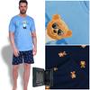 Cornette Men's Pajamas Short Sleeve Teddy Bear Shorts Cotton