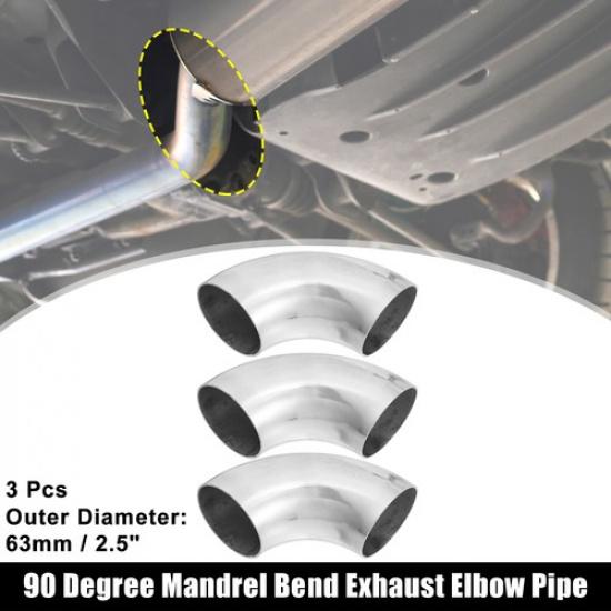 

3pcs OD 25 inch 90 Degree Bend Exhaust Elbow Pipe Arc Length 175mm for Car